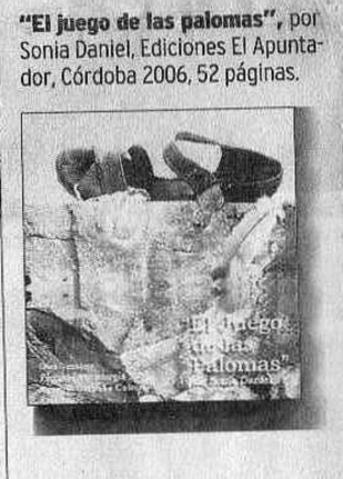 EL JUEGO DE LAS PALOMAS Editada por El Apuntador - Cordoba 2006